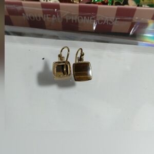 Chic Gold-Tone Square Earrings